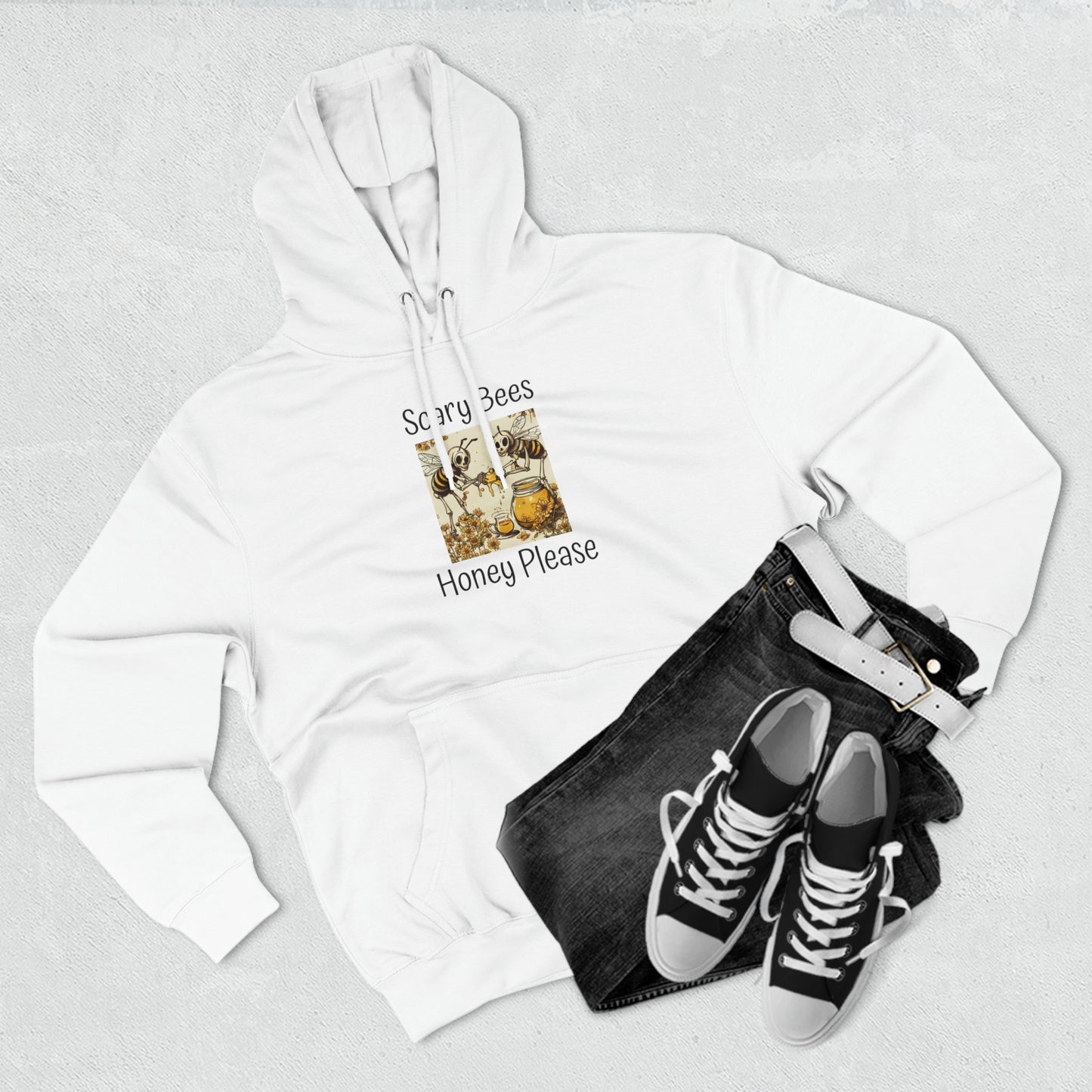 Scary Bees Honey Please Unisex Premium Pullover Hoodie