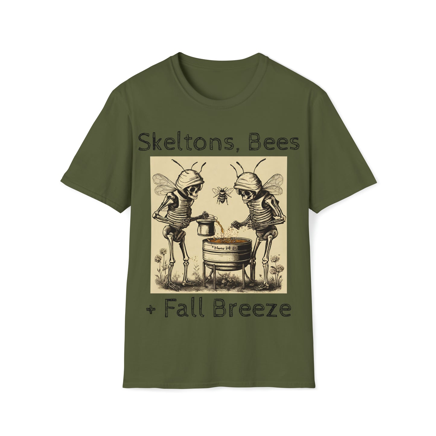 Skeletons, Bees + Fall Breeze Unisex Softstyle T-Shirt