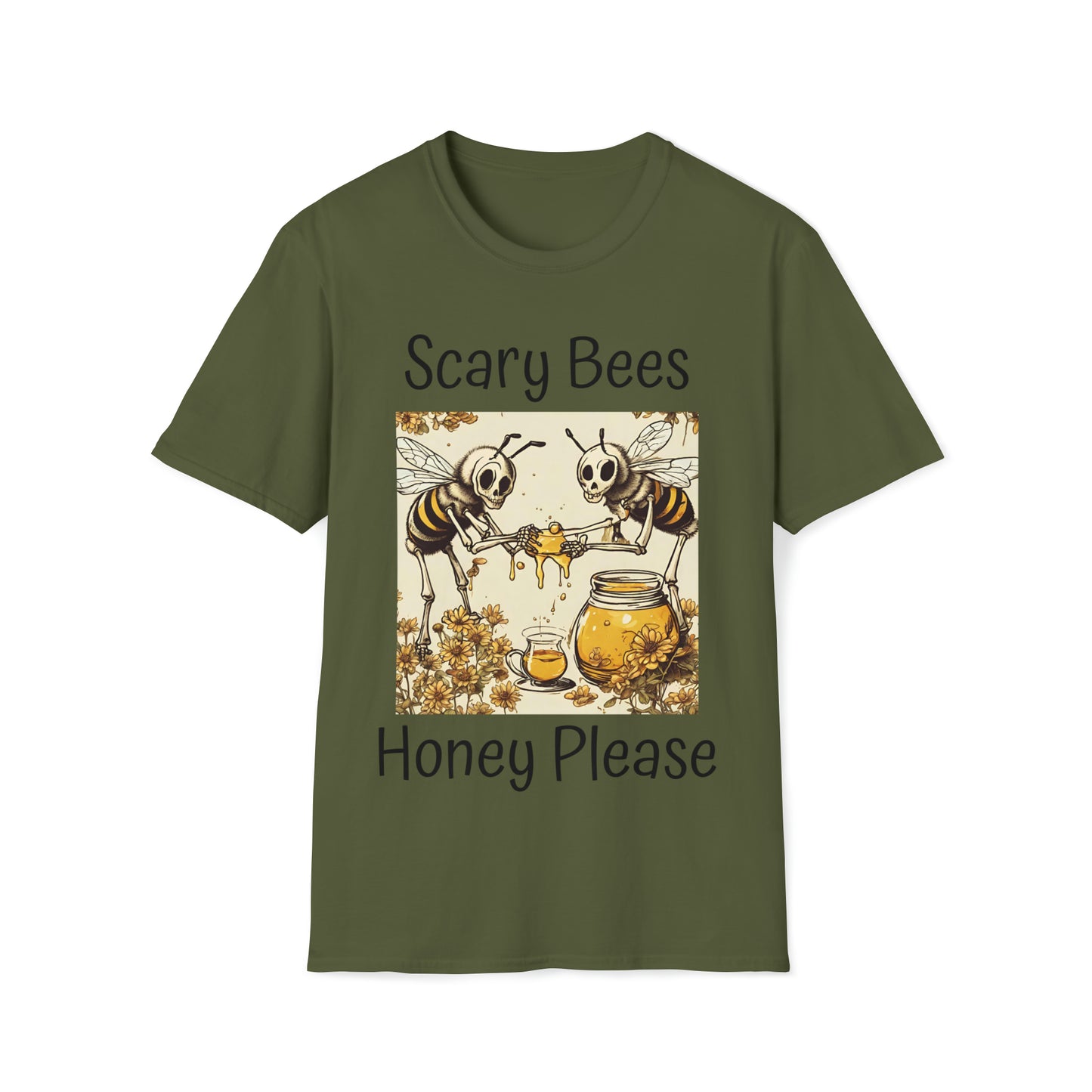 Scary Bees Honey Please Softstyle T-Shirt