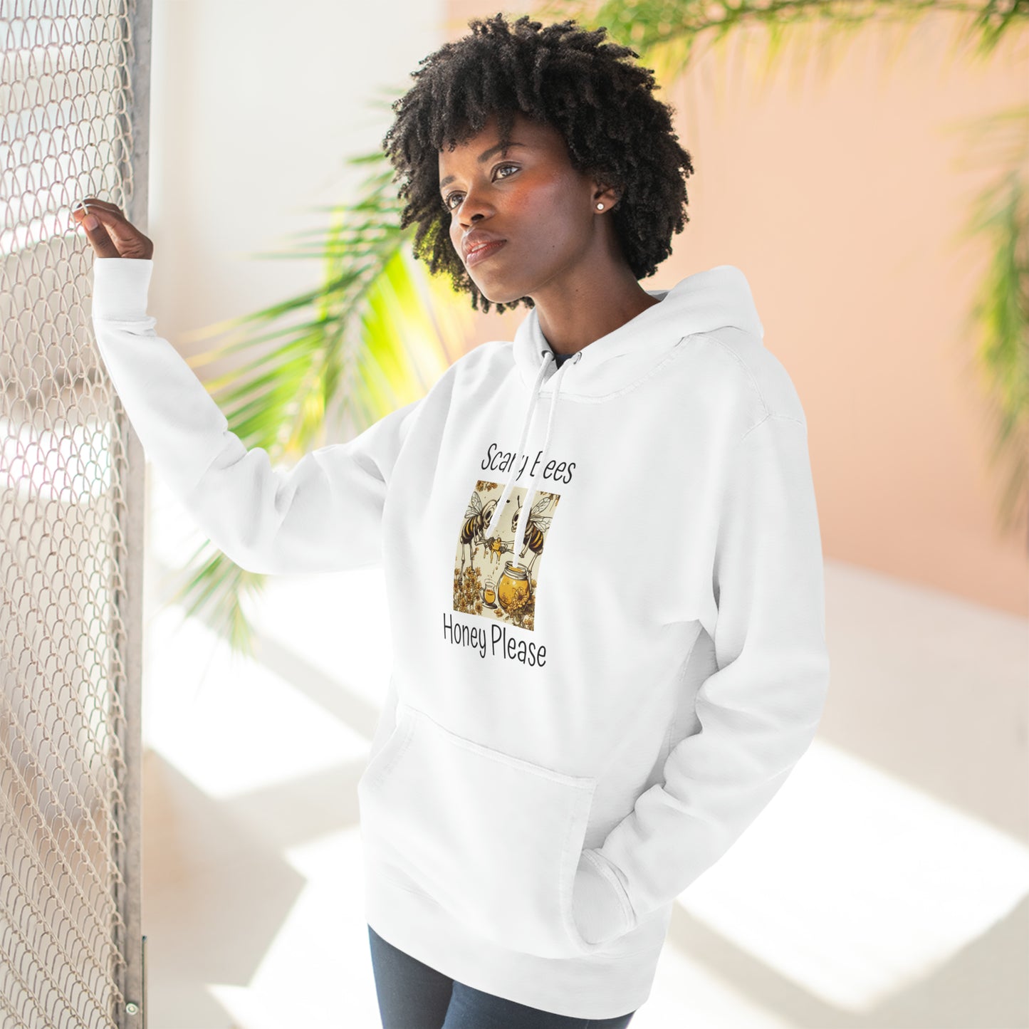 Scary Bees Honey Please Unisex Premium Pullover Hoodie